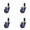 Service Caster 3'' Blue Poly Wheel Swivel 1-1/4'' Expanding Stem Caster Set, 4PK SCC-EX20S314-PPUB-BLUE-114-4 - alternate 1